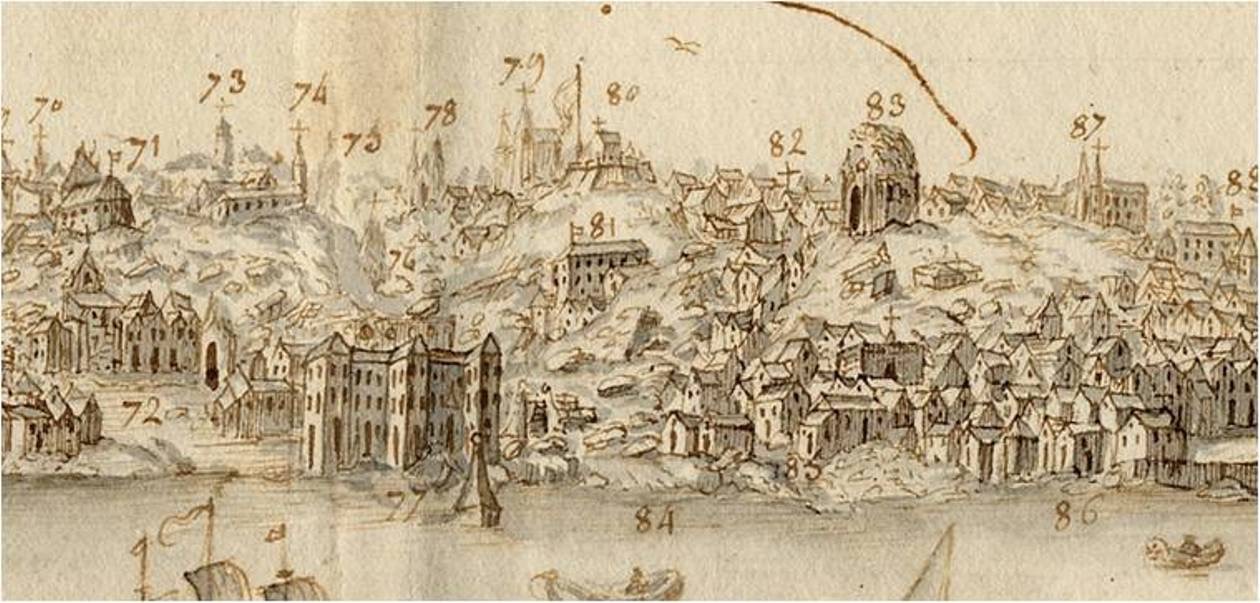 View of Lisbon ruined by the 1755 earthquake.